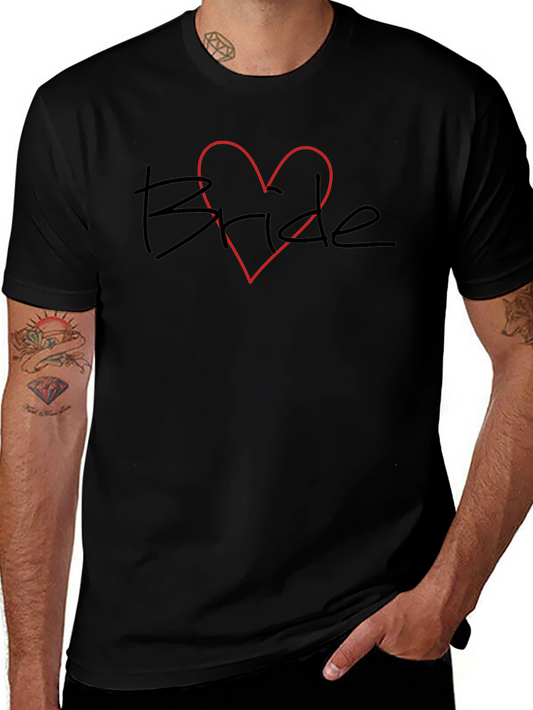 Bride Heart Graphic Black T-Shirt