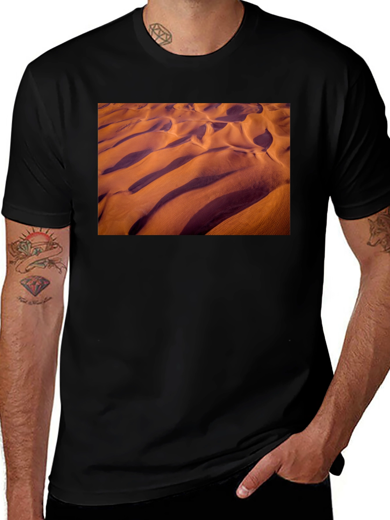 Desert Sands Graphic Tee - Stylish Black T-Shirt