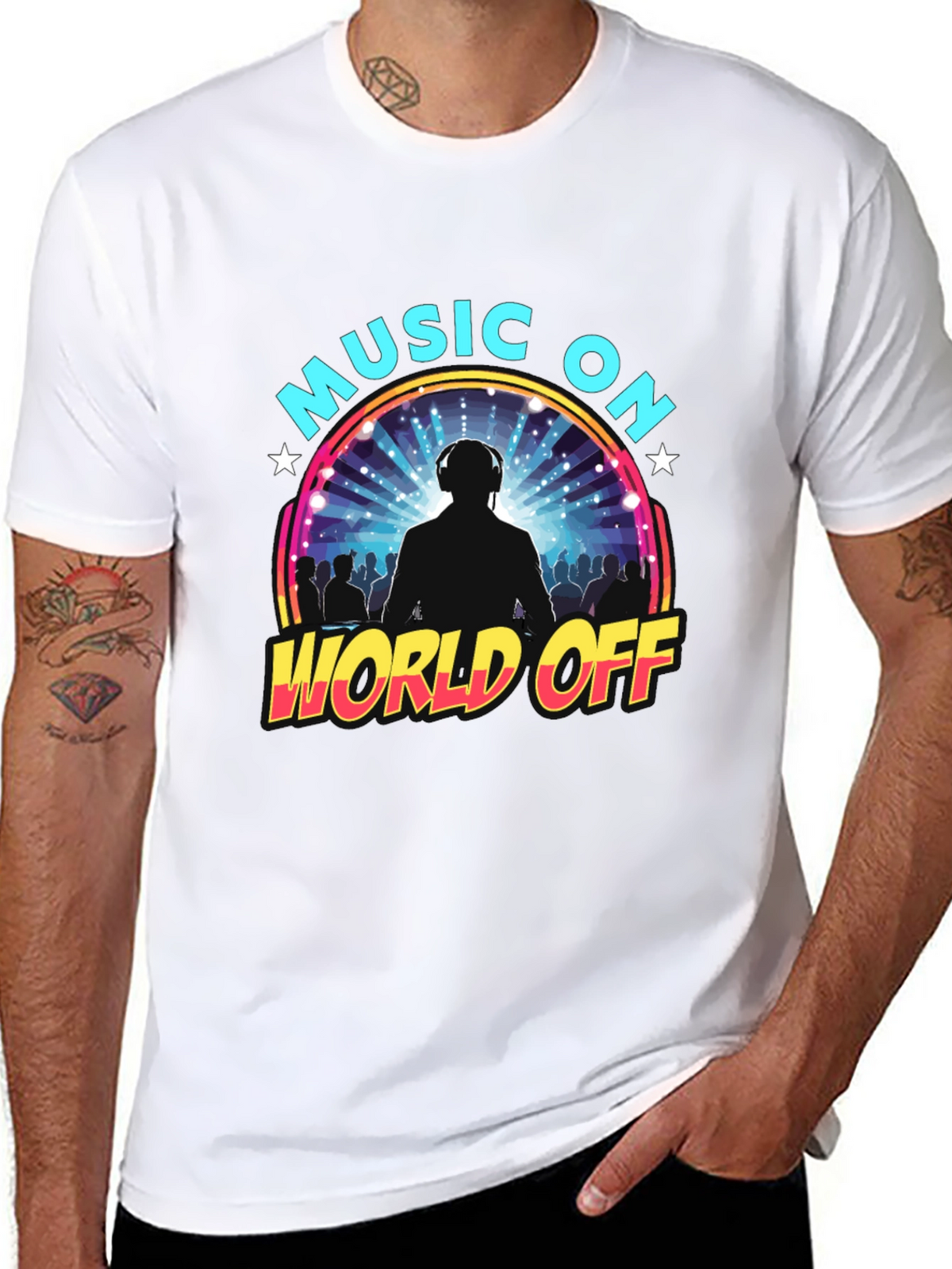 Music On World Off Graphic T-Shirt