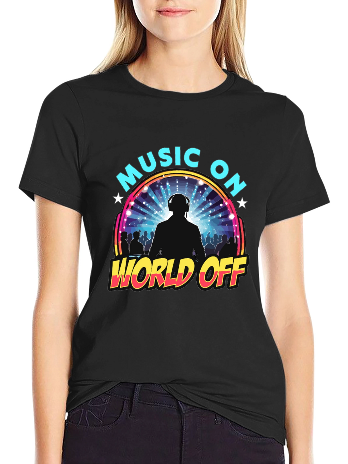 Music On World Off Graphic T-Shirt