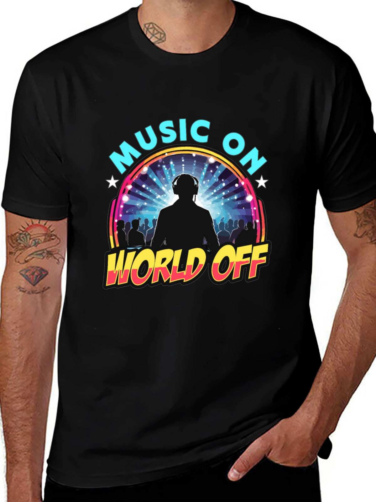 Music On World Off Graphic T-Shirt