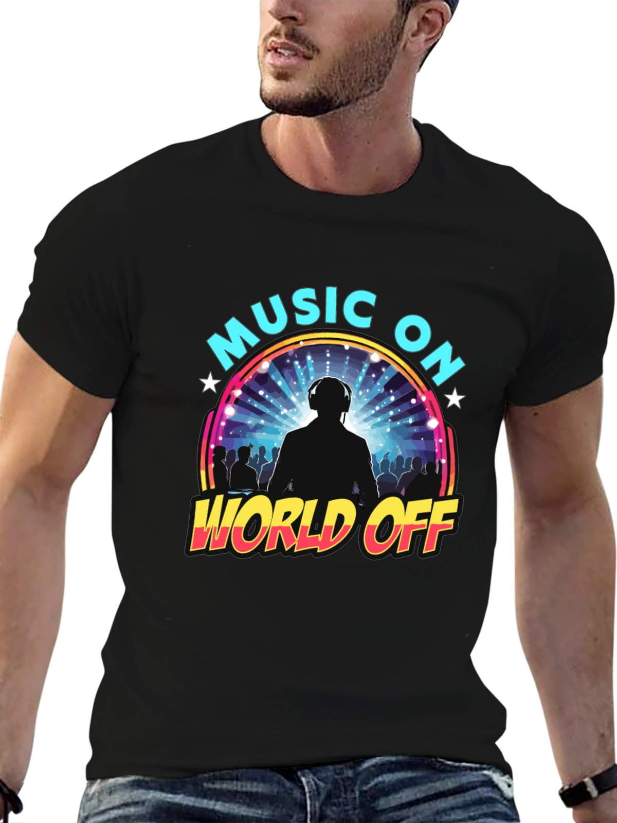 Music On World Off Graphic T-Shirt