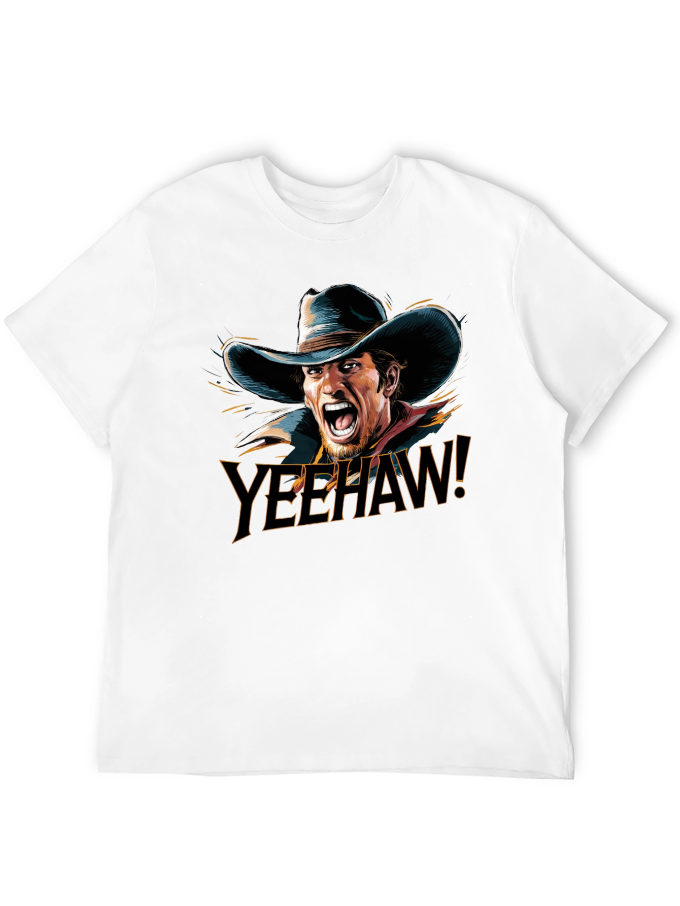 Yeehaw Cowboy Graphic T-Shirt - Black