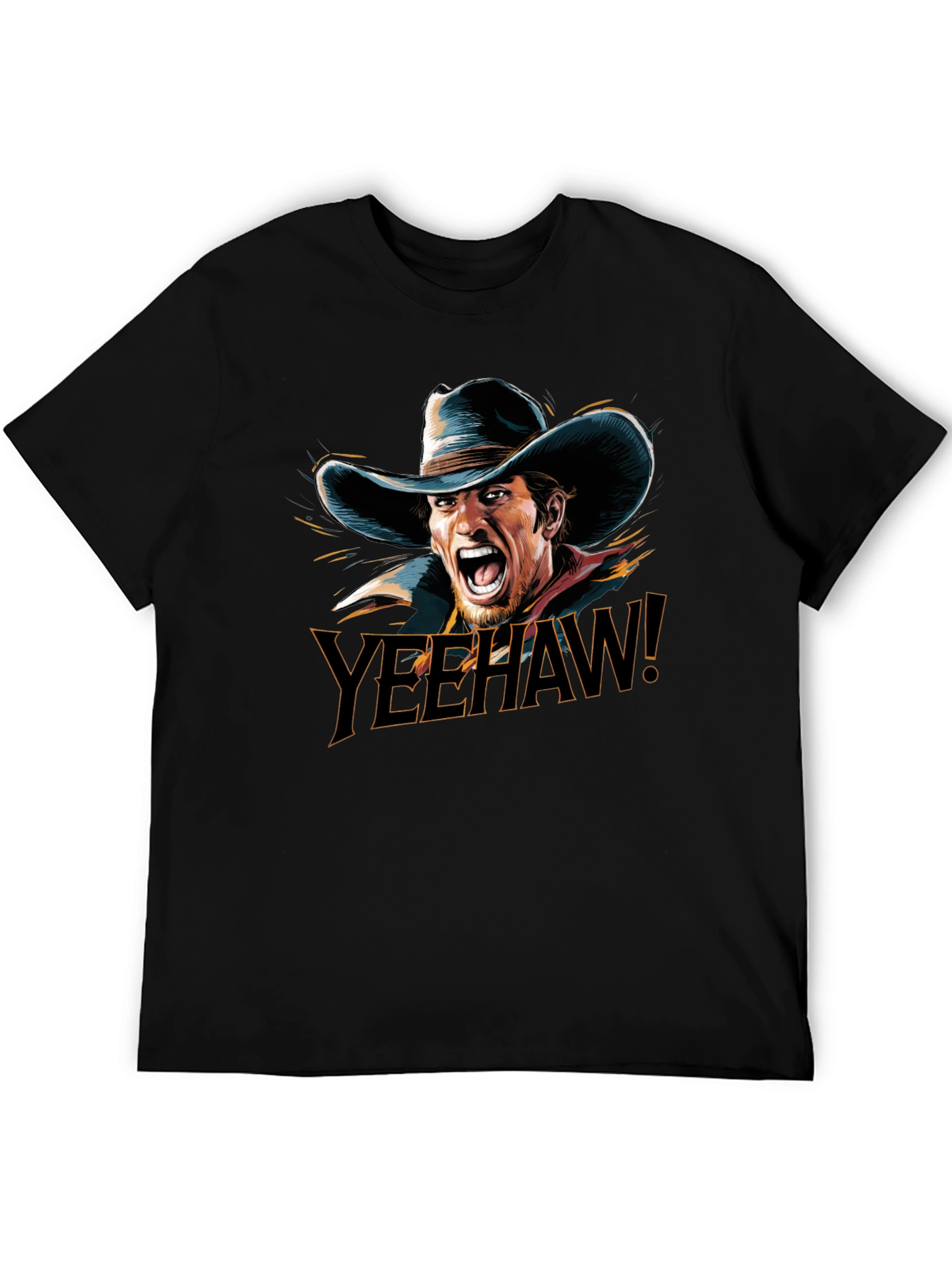 Yeehaw Cowboy Graphic T-Shirt - Black