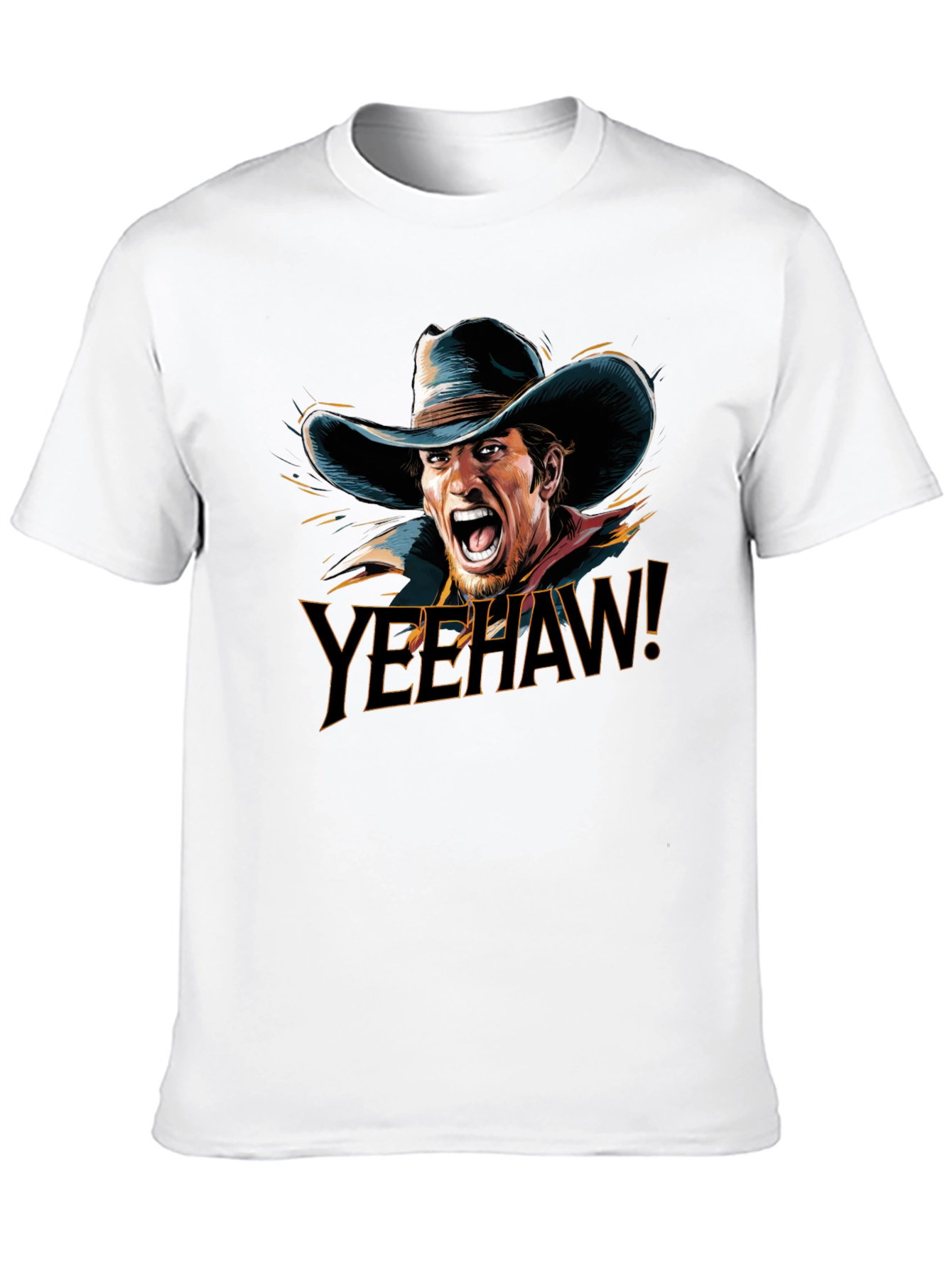 Yeehaw Cowboy Graphic T-Shirt - Black