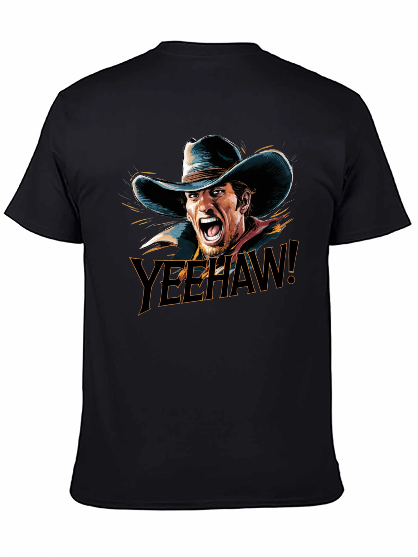 Yeehaw Cowboy Graphic T-Shirt - Black