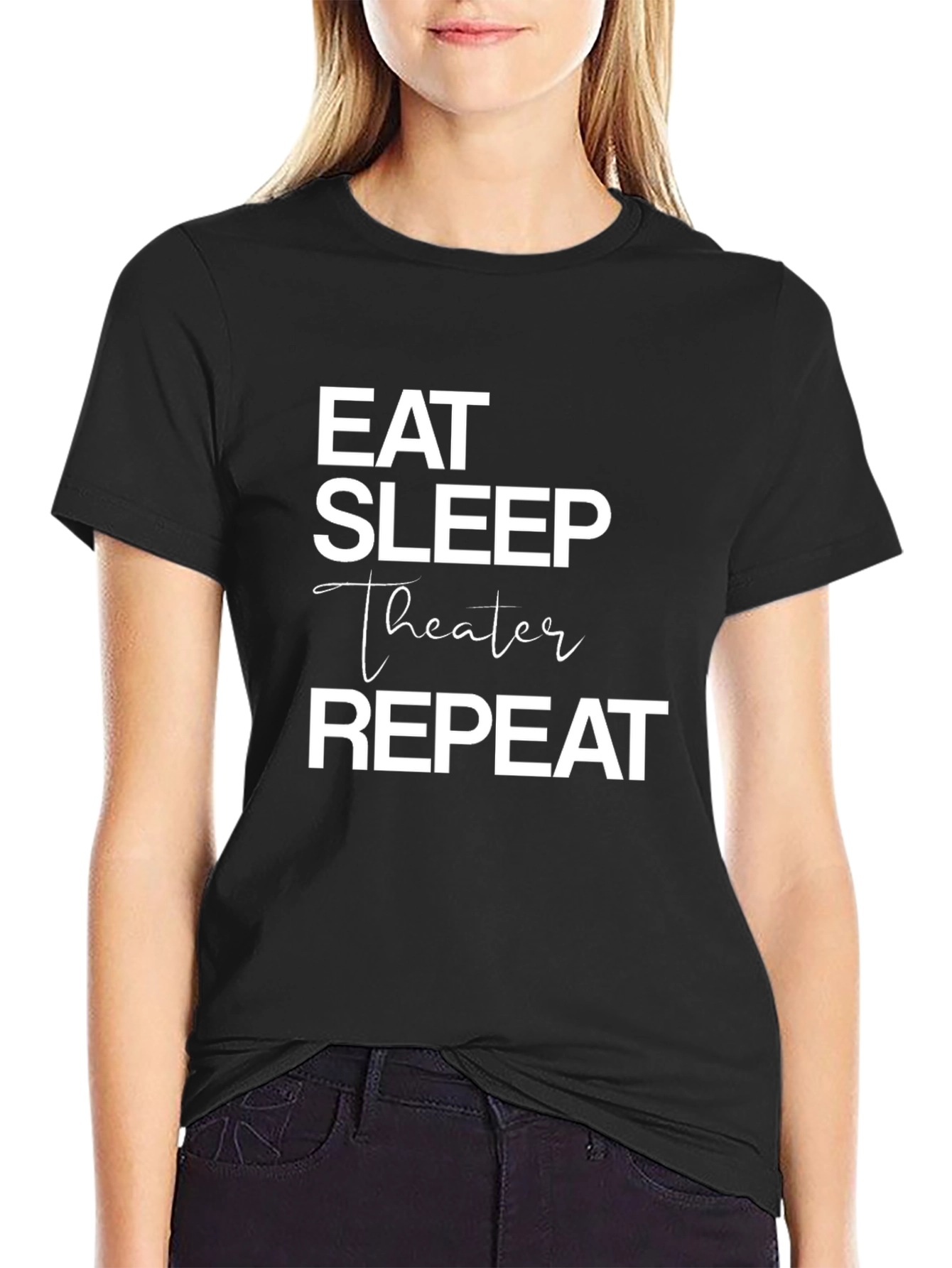 Eat Sleep Theater Repeat Graphic Tee