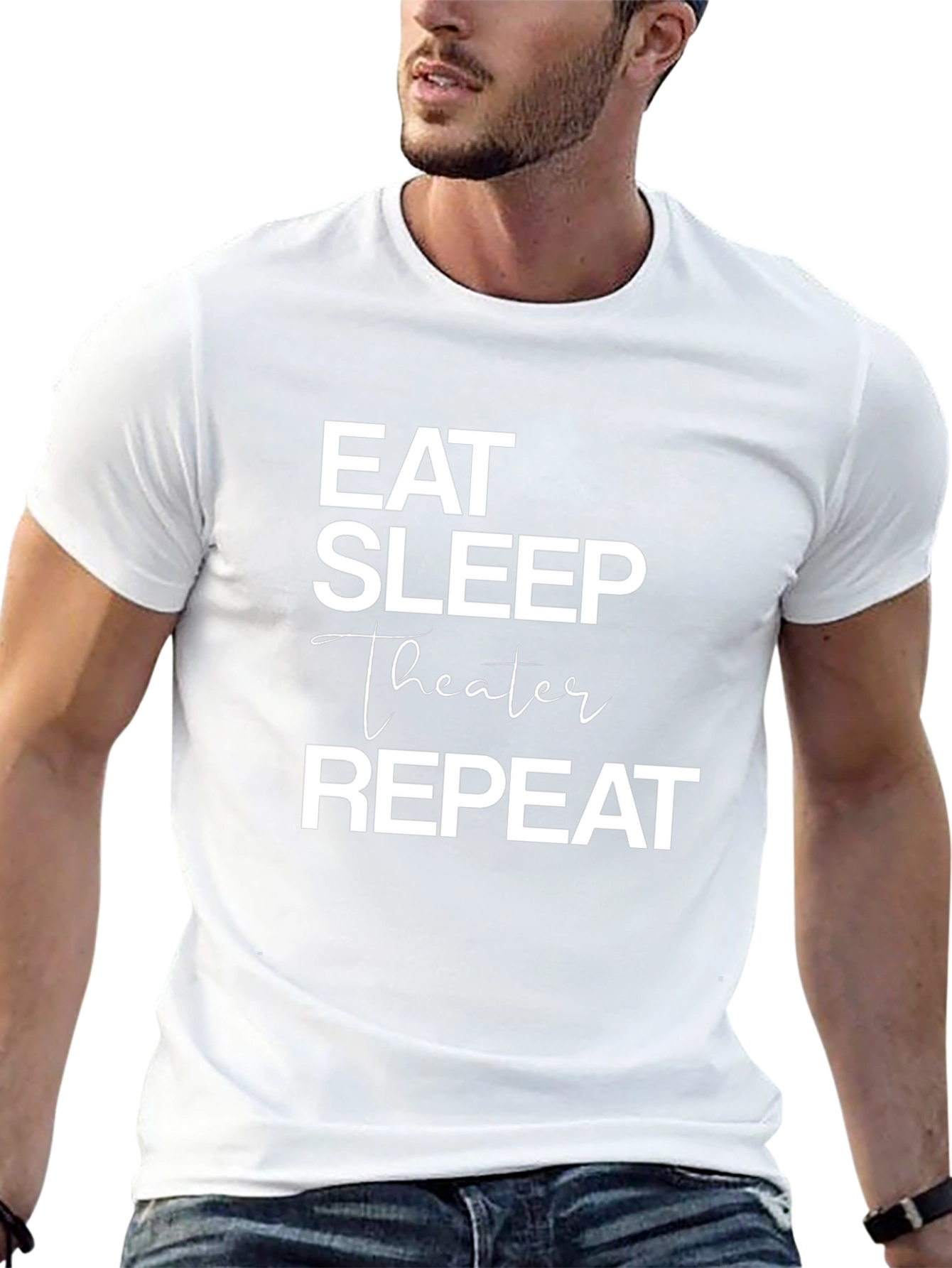 Eat Sleep Theater Repeat Graphic Tee