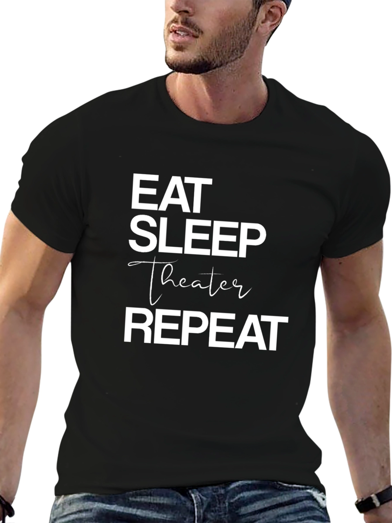 Eat Sleep Theater Repeat Graphic Tee