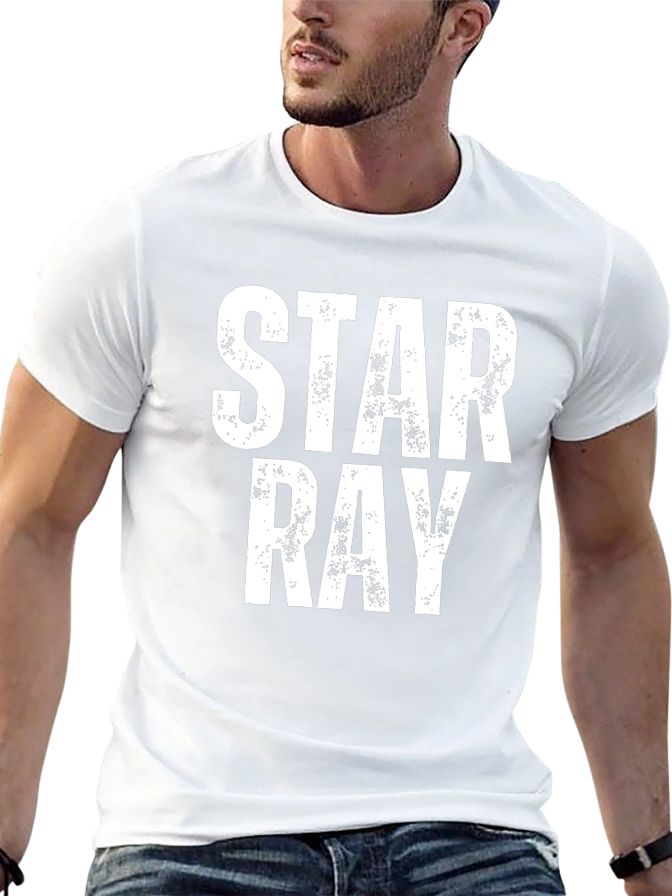 Star Ray Graphic T-Shirt - Distressed Print