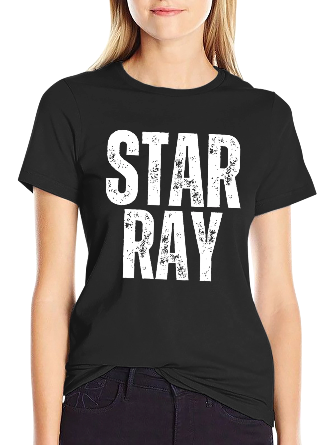 Star Ray Graphic T-Shirt - Distressed Print