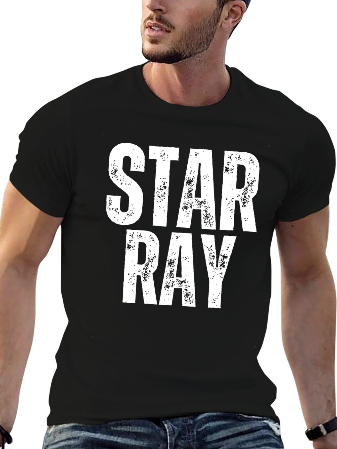 Star Ray Graphic T-Shirt - Distressed Print