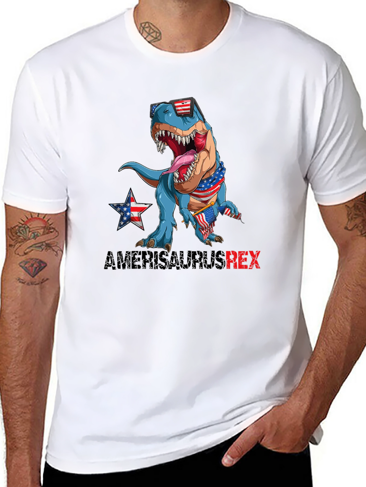 Patriotic T-Rex Graphic T-Shirt