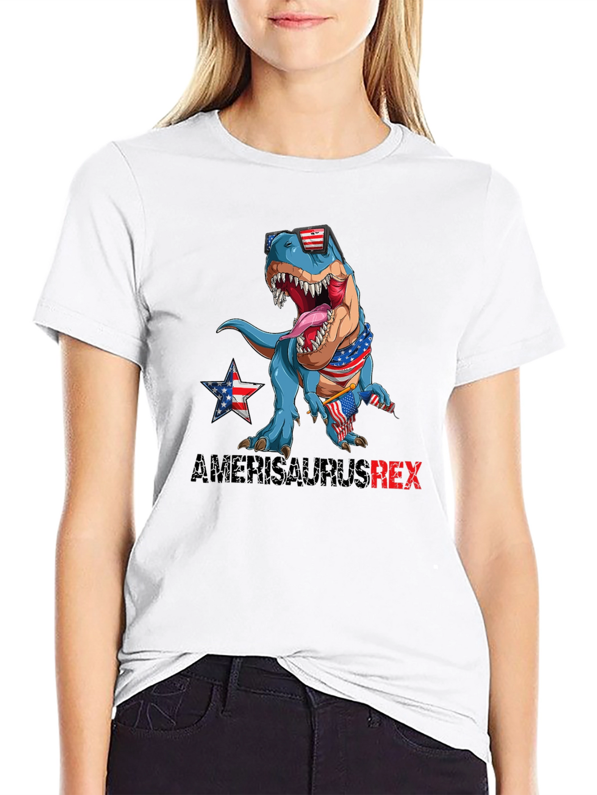 Patriotic T-Rex Graphic T-Shirt