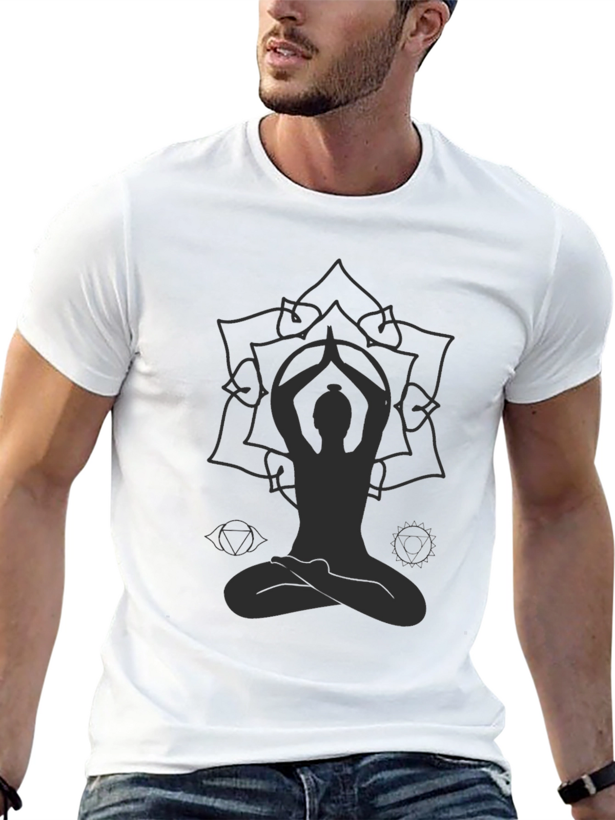 Mens Yoga Mandala Graphic T-Shirt
