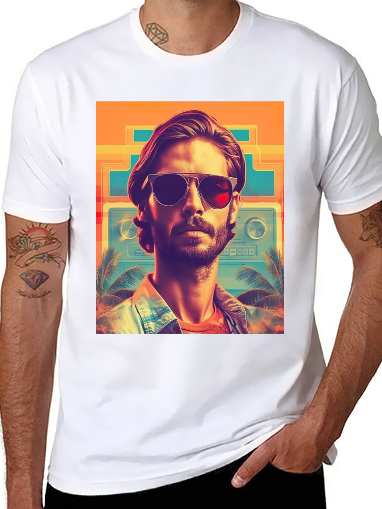 Retro Wave T-Shirt - Cool Miami Vice Style