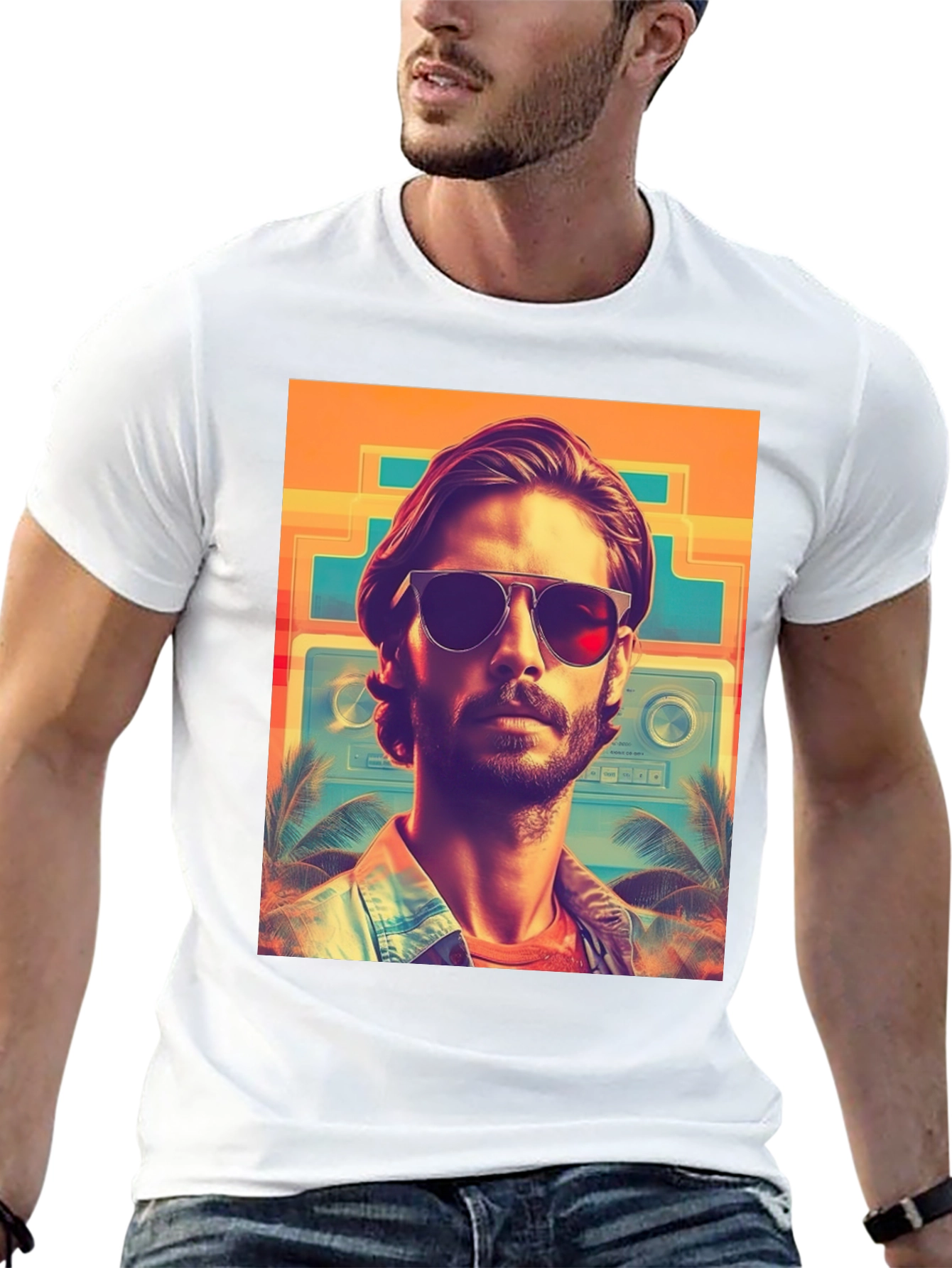 Retro Wave T-Shirt - Cool Miami Vice Style