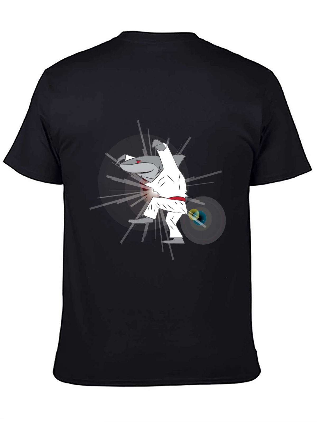Martial Arts Shark Graphic Tee - Black
