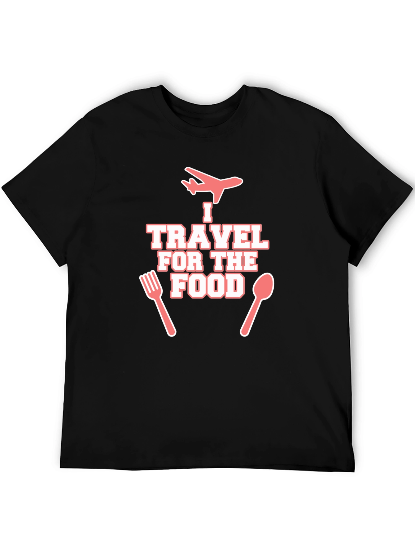 Travel for Food T-Shirt - Black Crew Neck