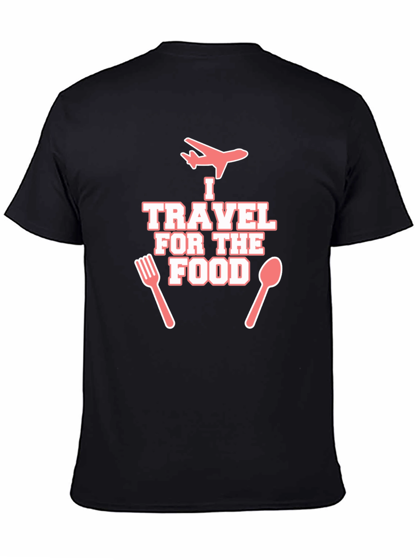 Travel for Food T-Shirt - Black Crew Neck