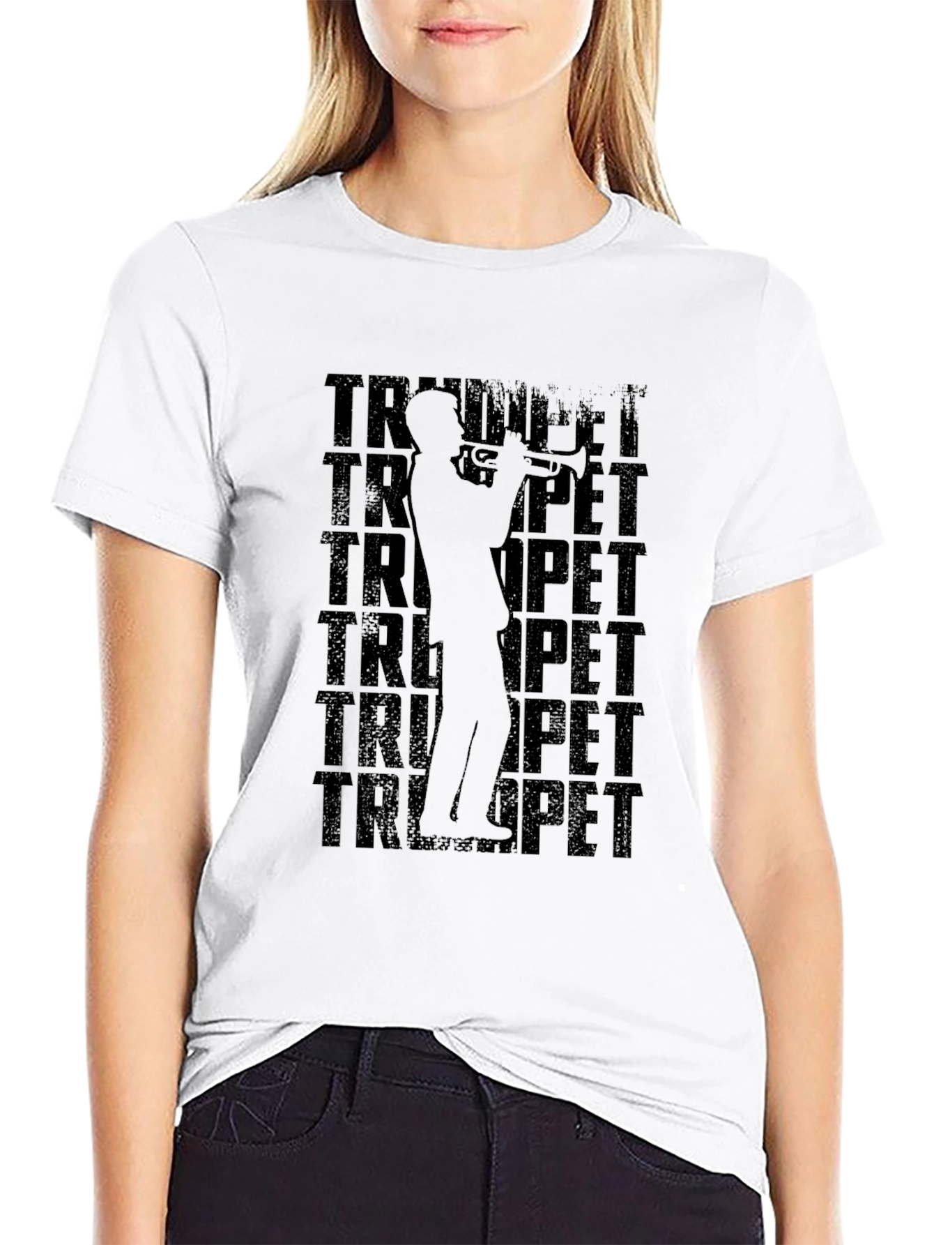 Trumpet Player Graphic Black T-Shirt