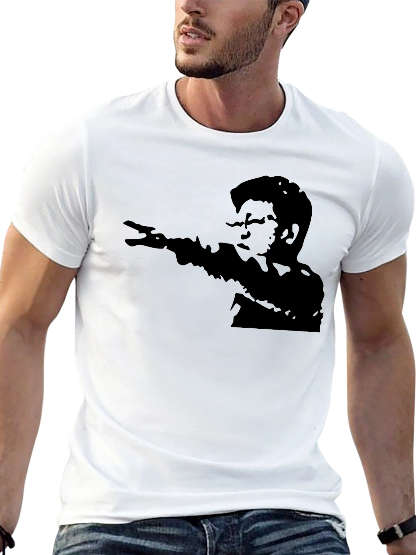 Retro Silhouette Graphic T-Shirt - Black