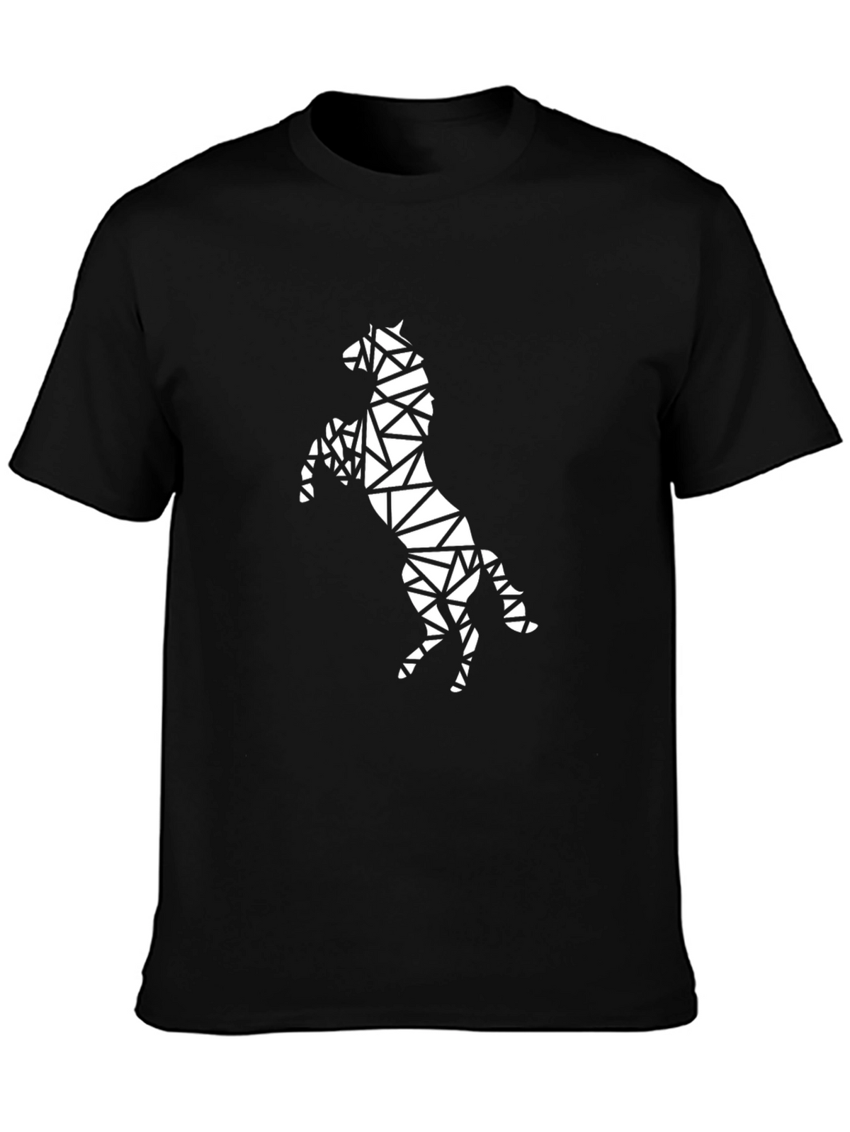 Geometric Horse Graphic Black T-Shirt