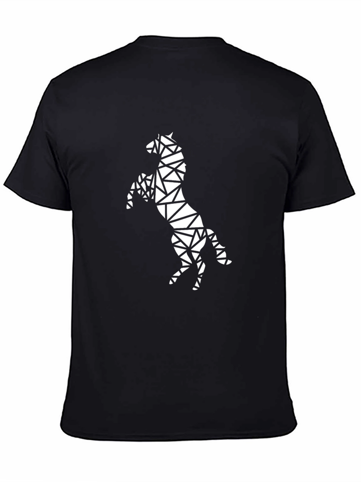 Geometric Horse Graphic Black T-Shirt