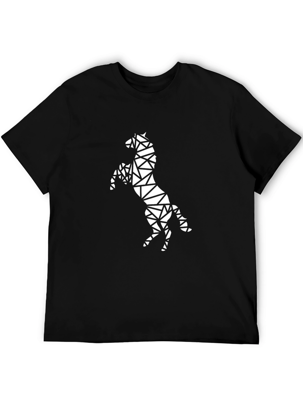 Geometric Horse Graphic Black T-Shirt