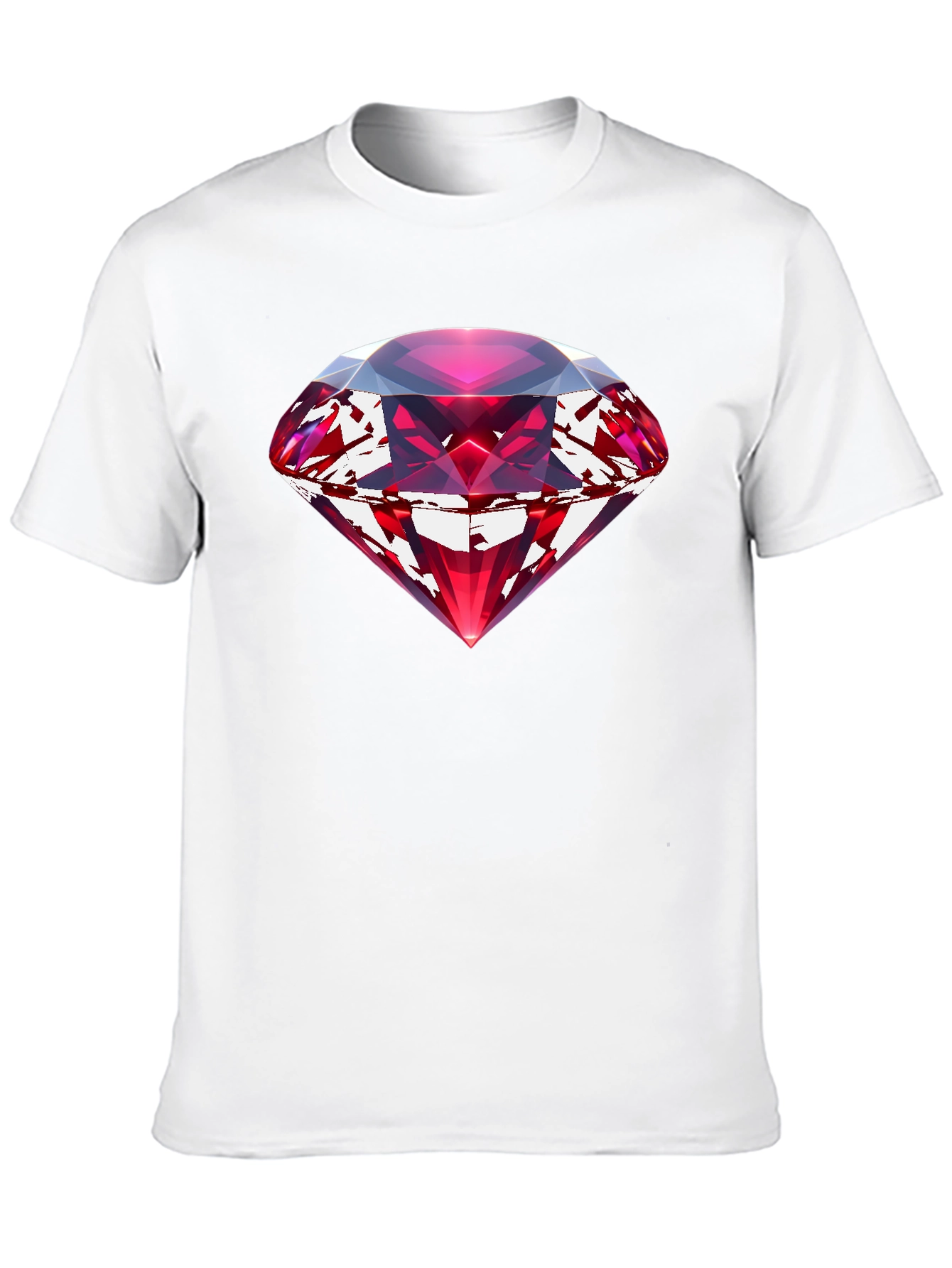 Red Gemstone Graphic Black T-Shirt