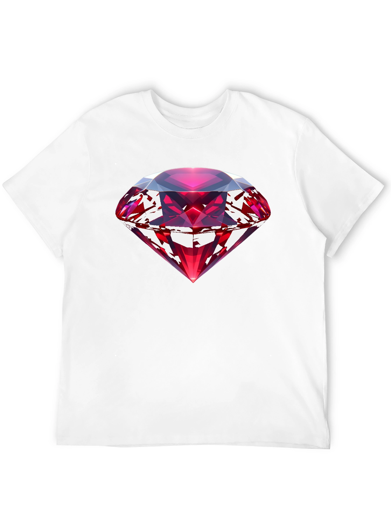 Red Gemstone Graphic Black T-Shirt