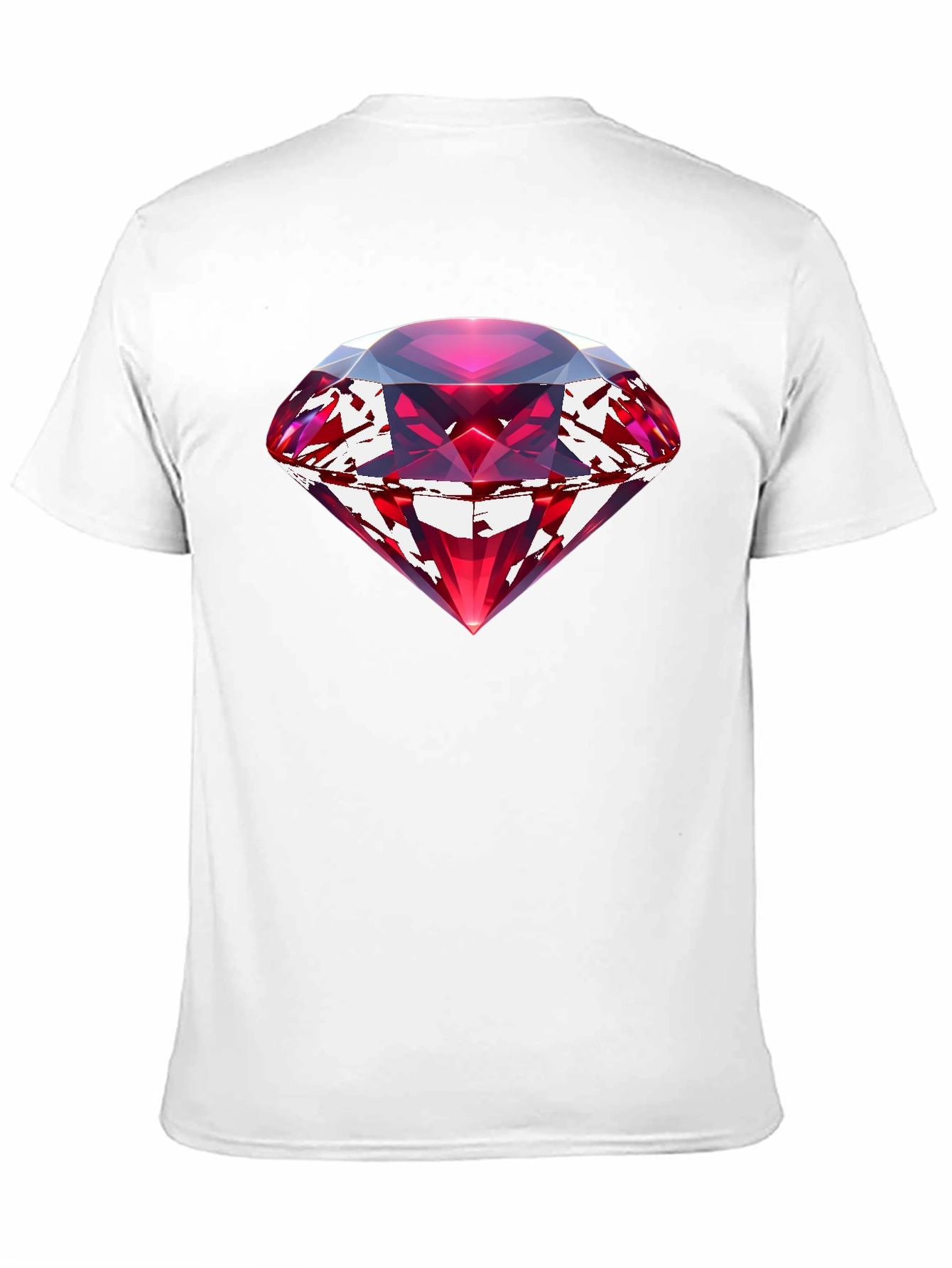 Red Gemstone Graphic Black T-Shirt