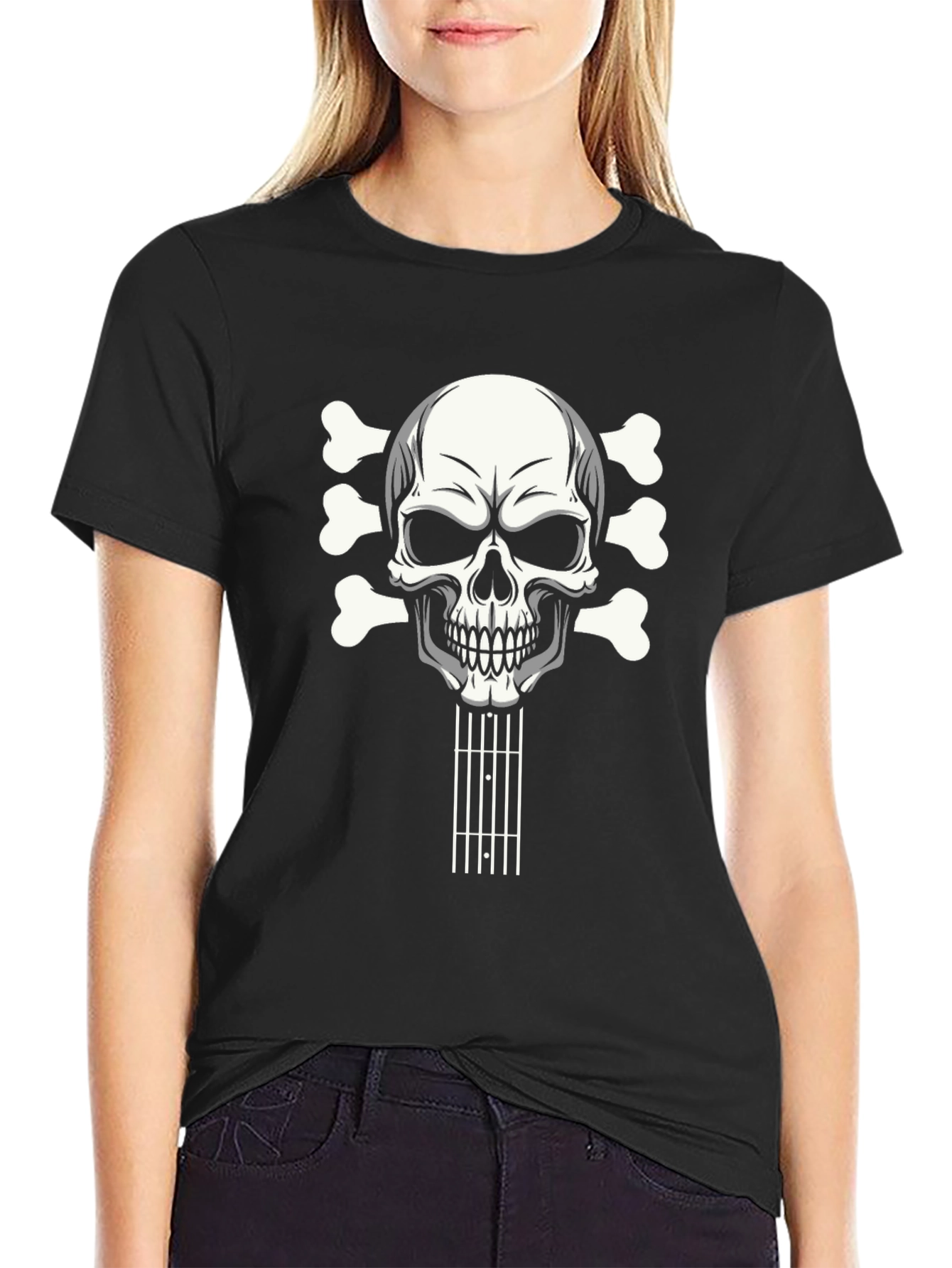 Skull Guitar T-Shirt - Rocker Style Tee