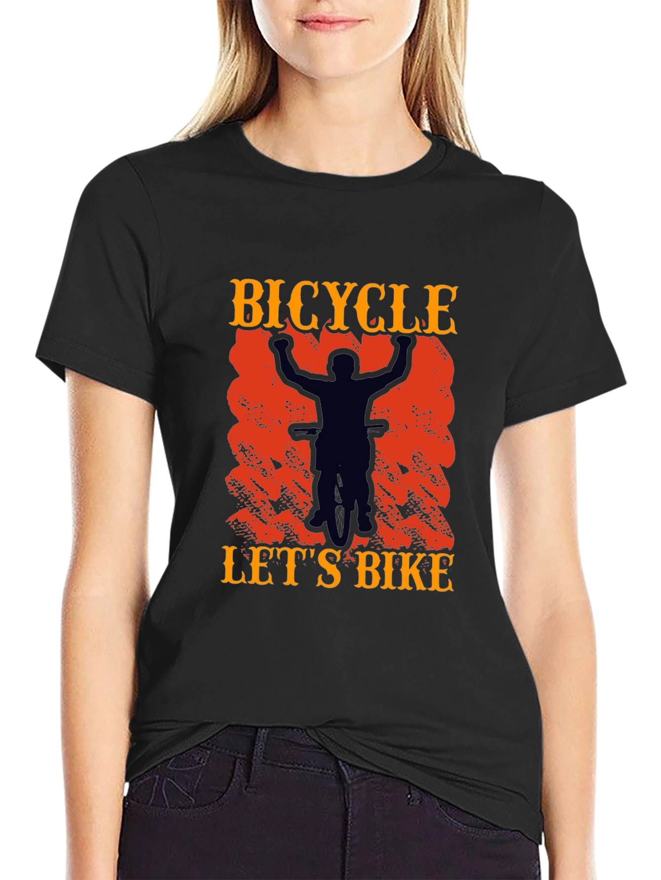 Bicycle Lets Bike Graphic Tee - Black
