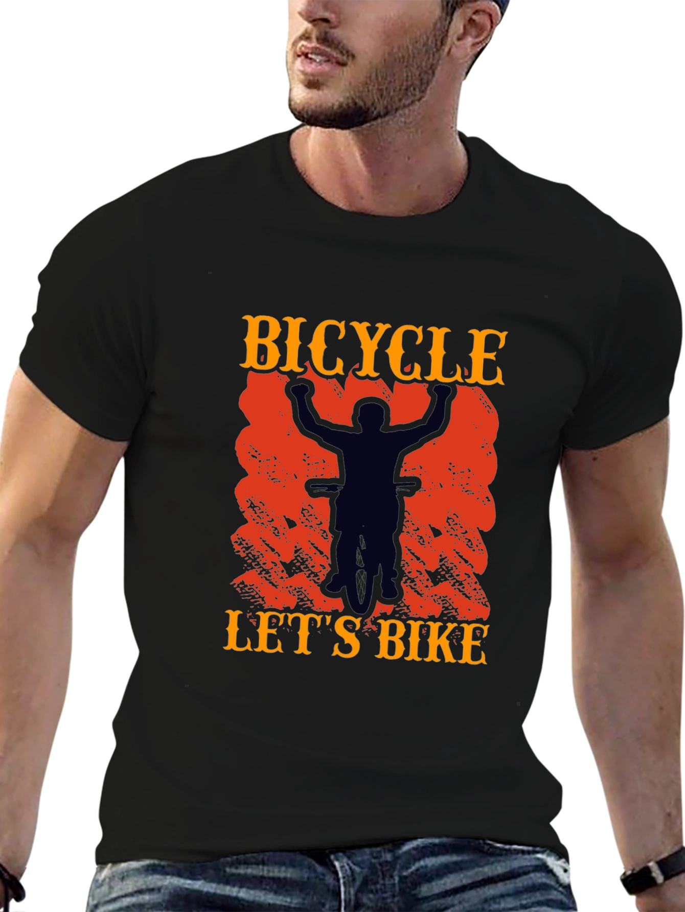 Bicycle Lets Bike Graphic Tee - Black