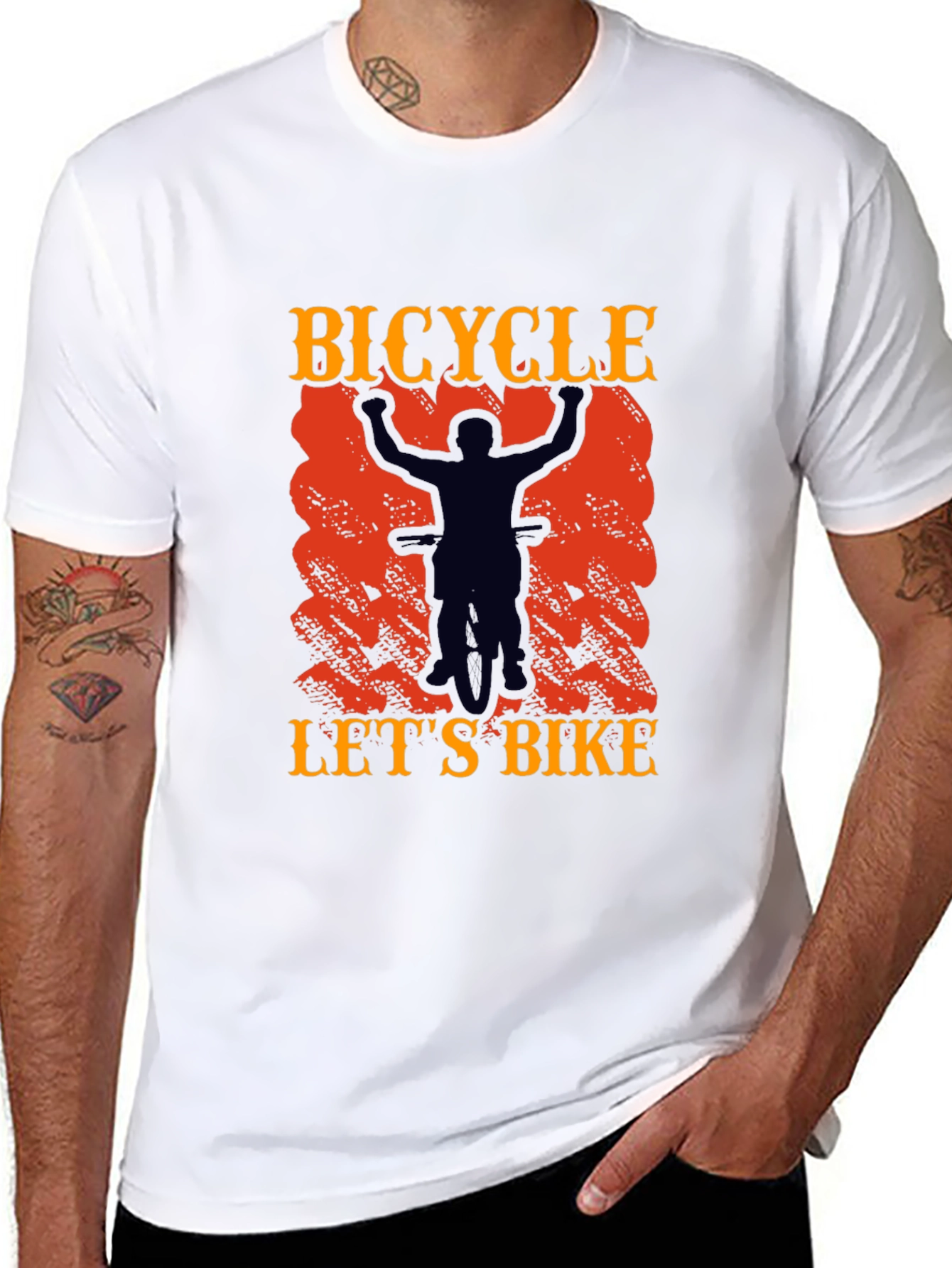 Bicycle Lets Bike Graphic Tee - Black