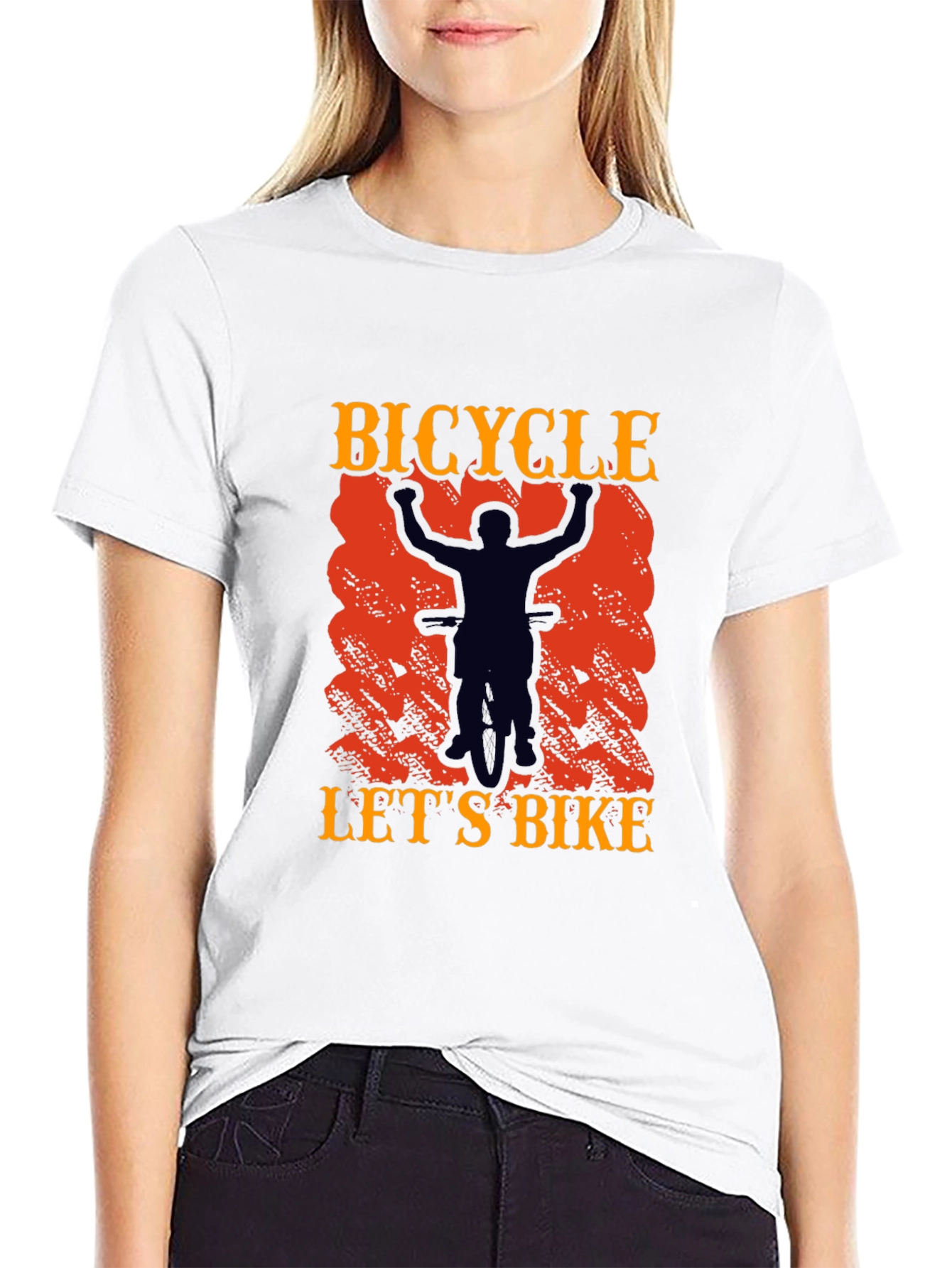 Bicycle Lets Bike Graphic Tee - Black