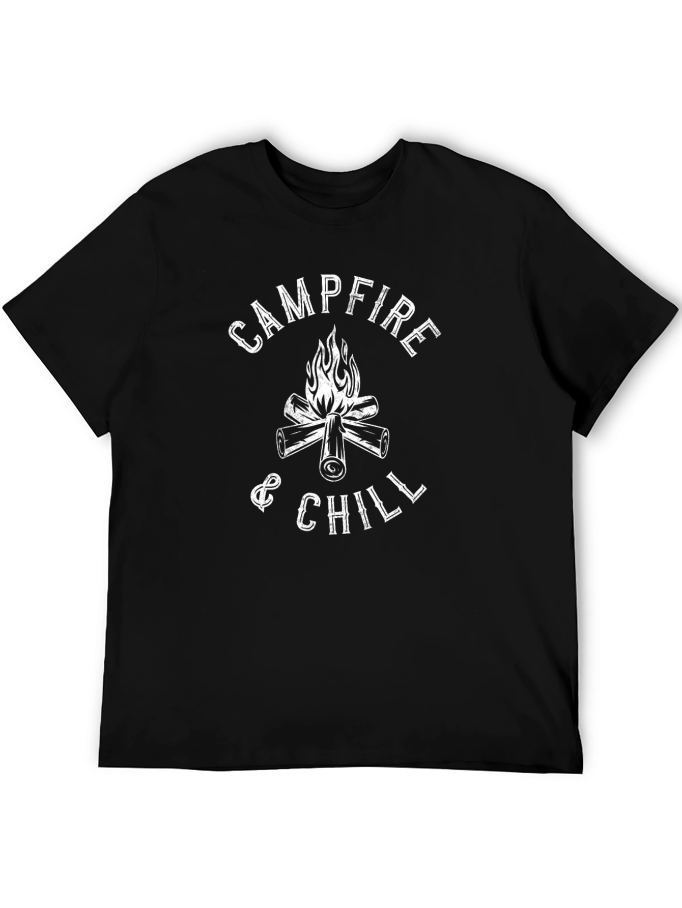 Campfire & Chill Black Graphic T-Shirt