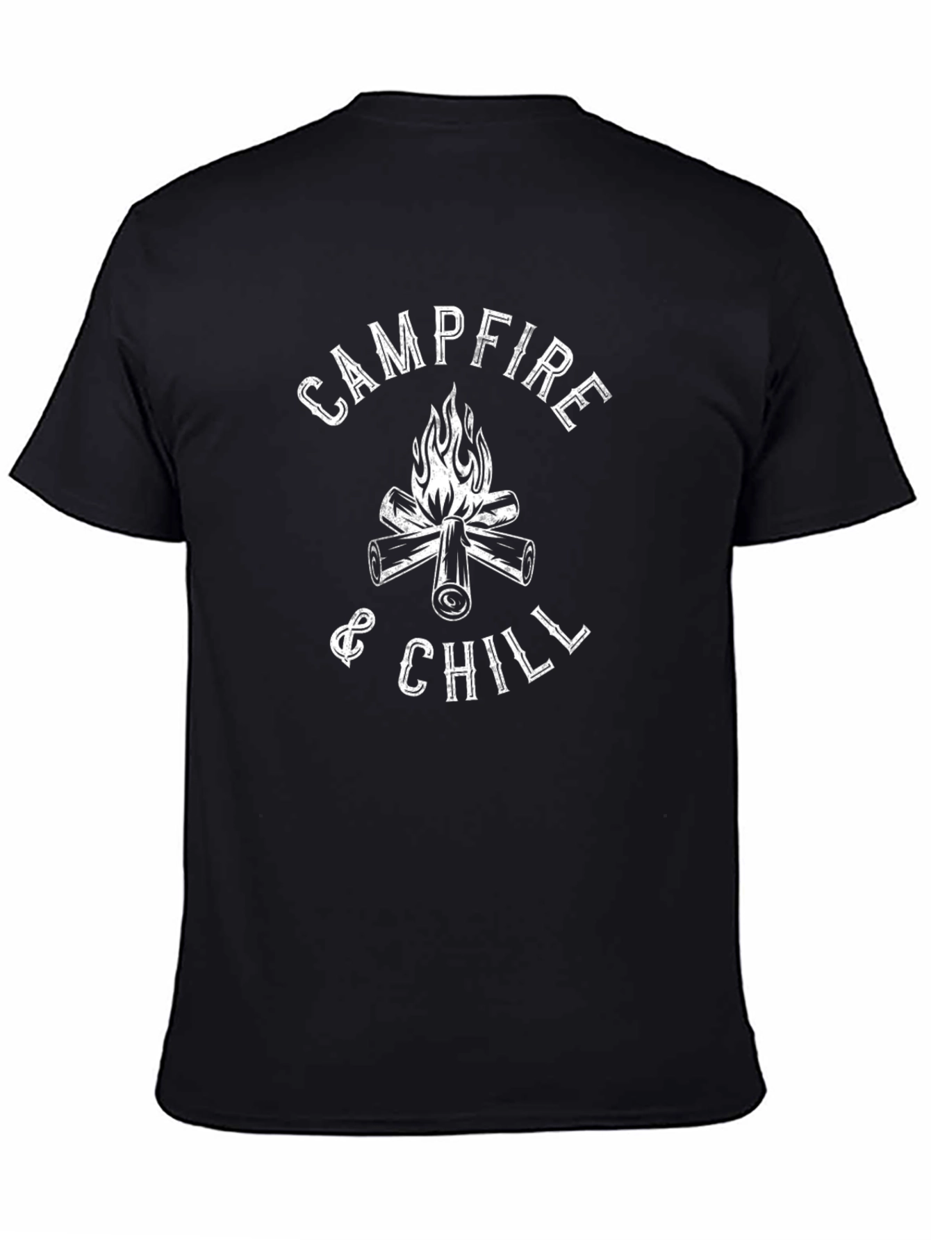 Campfire & Chill Black Graphic T-Shirt