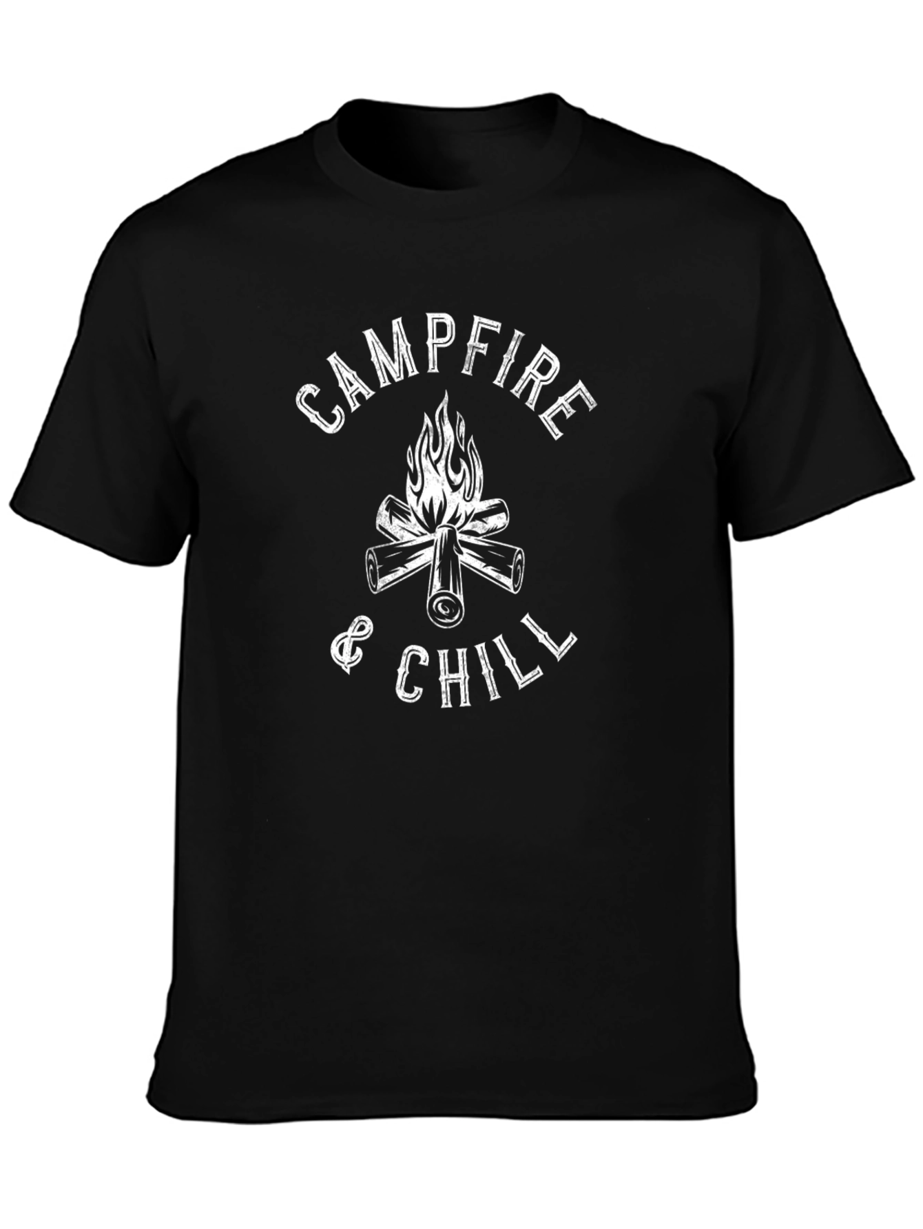 Campfire & Chill Black Graphic T-Shirt