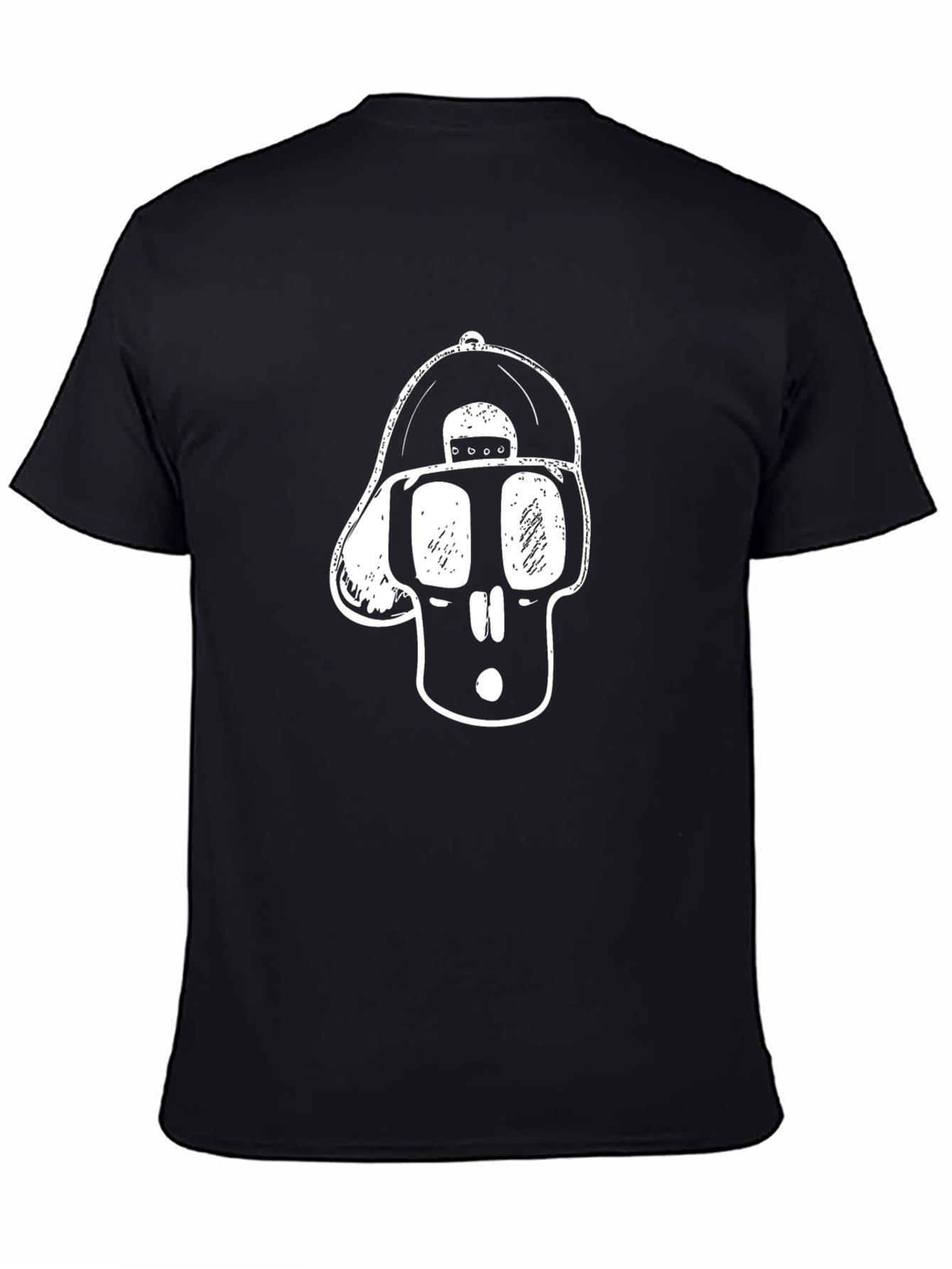 Cool Skull Graphic Tee - Black Cotton