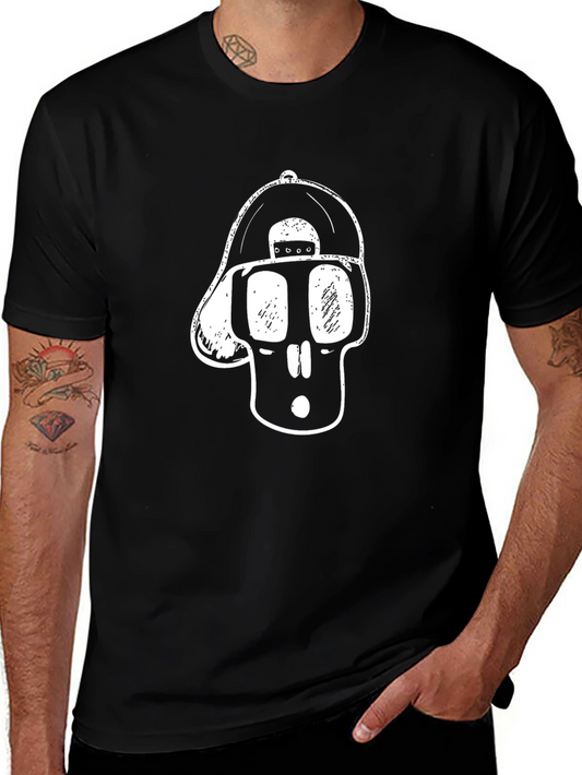 Cool Skull Graphic Tee - Black Cotton