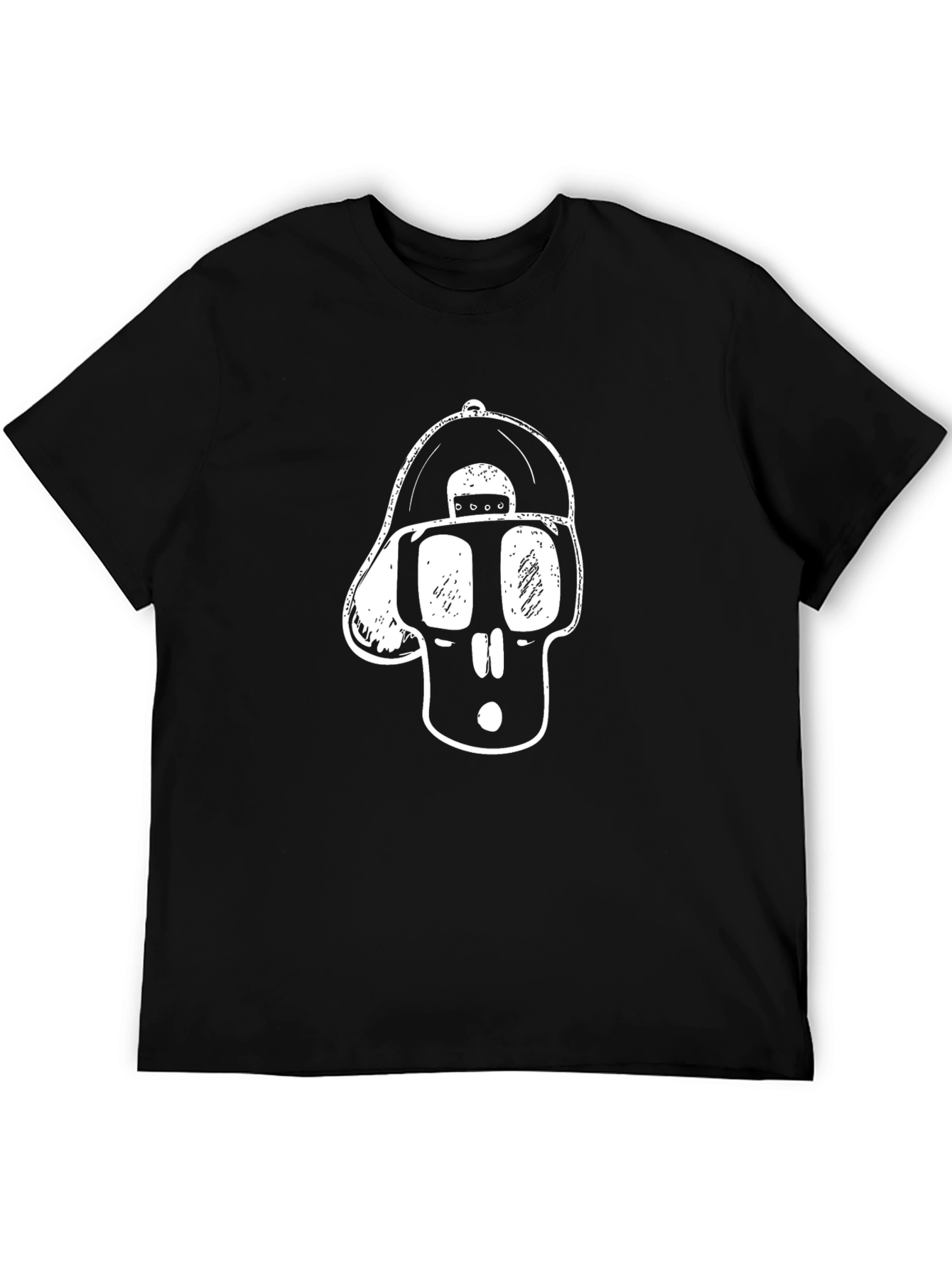 Cool Skull Graphic Tee - Black Cotton