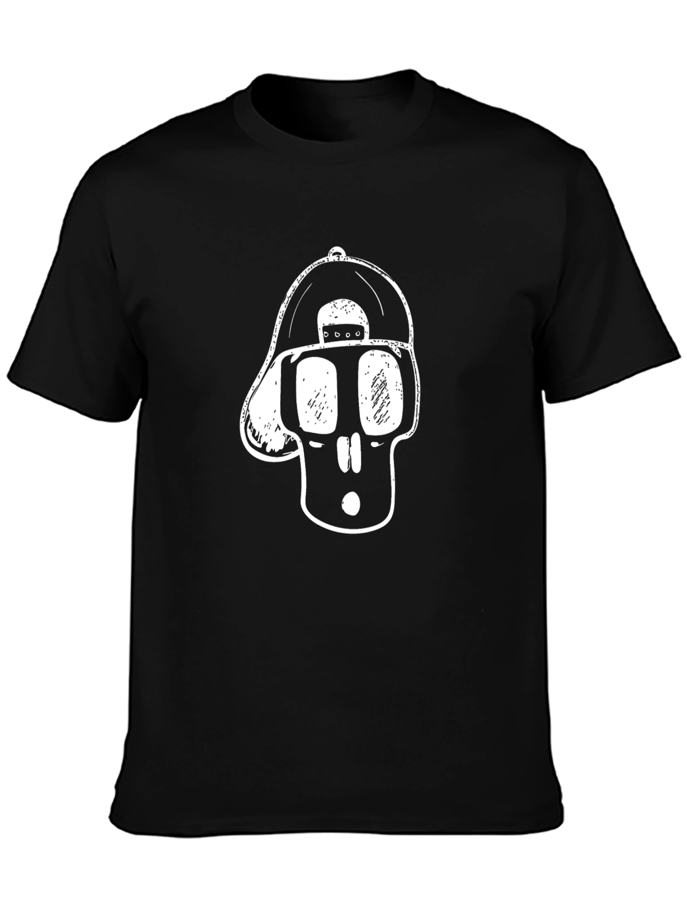 Cool Skull Graphic Tee - Black Cotton