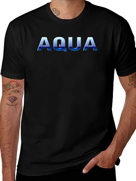 AQUA Graphic Print Mens Black T-Shirt