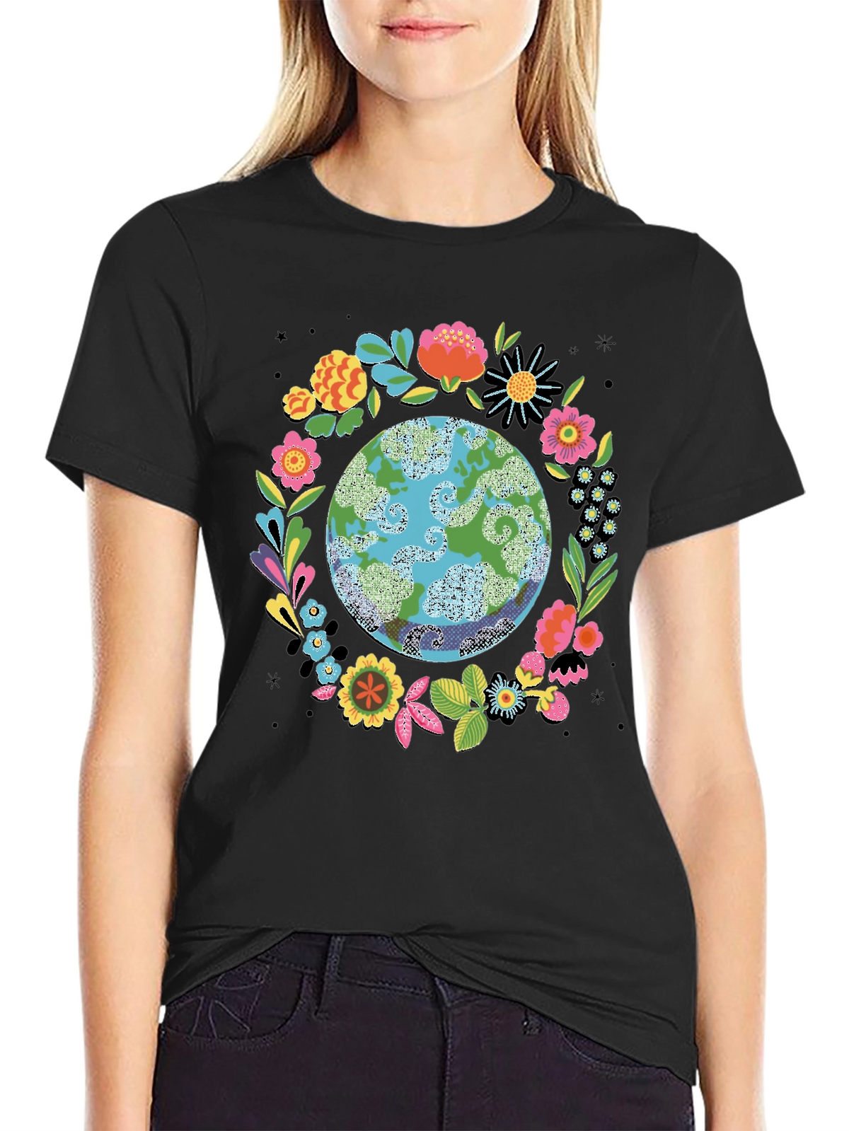 Floral Earth Graphic Tee - Earth Day Shirt