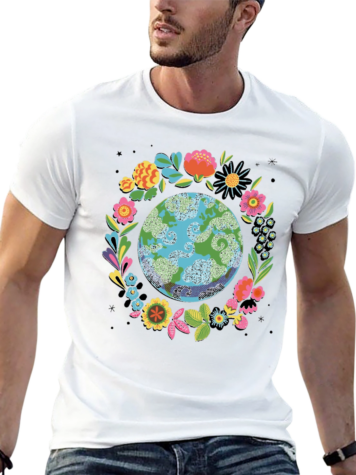 Floral Earth Graphic Tee - Earth Day Shirt