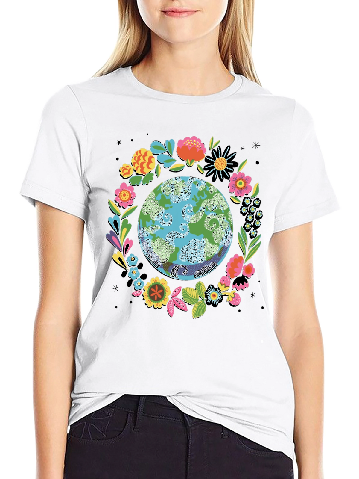 Floral Earth Graphic Tee - Earth Day Shirt