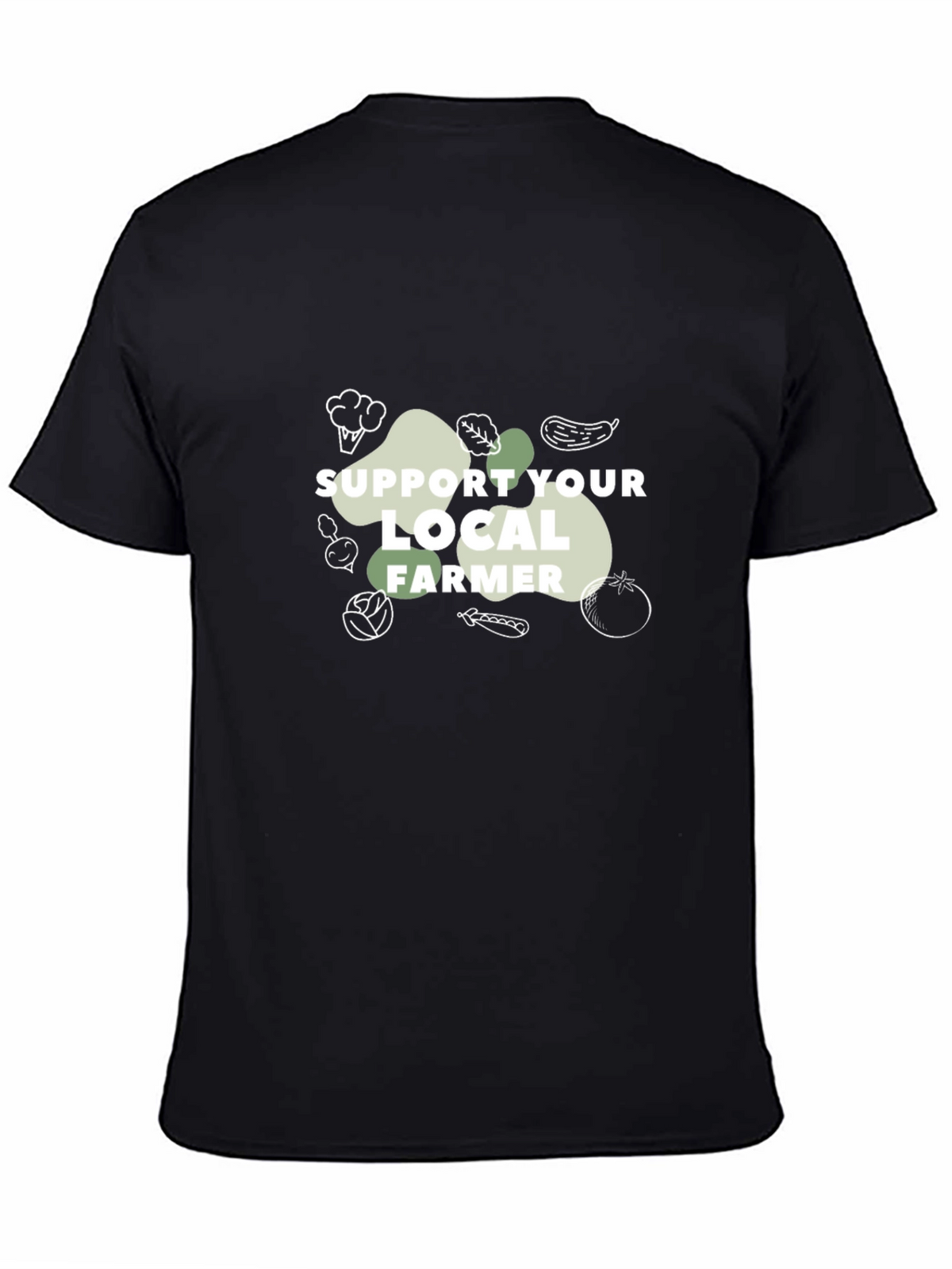 Support Local Farmer Graphic T-Shirt - Black