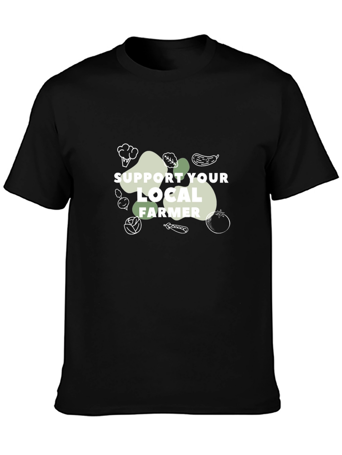 Support Local Farmer Graphic T-Shirt - Black